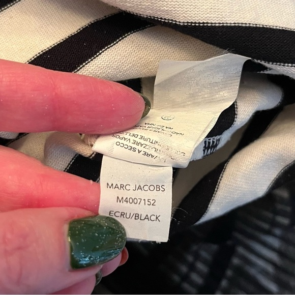 Marc Jacobs Striped Drop-Waist Dress Women’s Size Medium Black & White Peplum - Picture 9 of 9